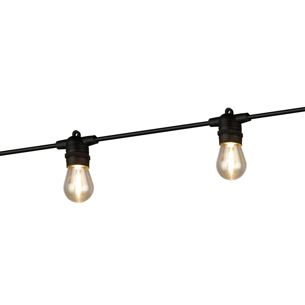 Festoon 10 Light 12V LED Fixed Light Kit Black / Warm White IP55 - 205893N