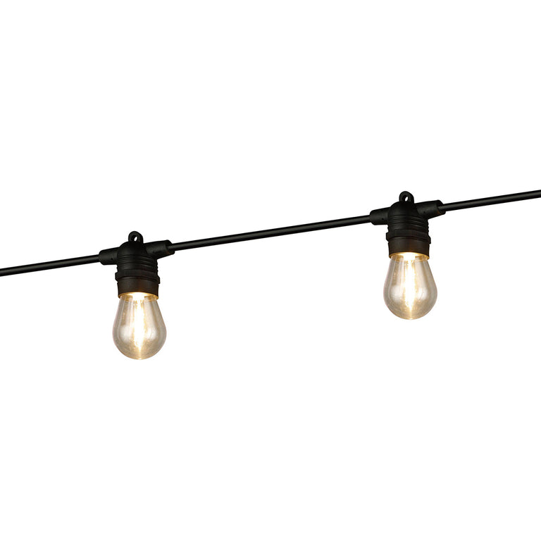 Festoon 10 Light 12V LED Fixed Light Kit Black / Warm White IP55 - 205893N