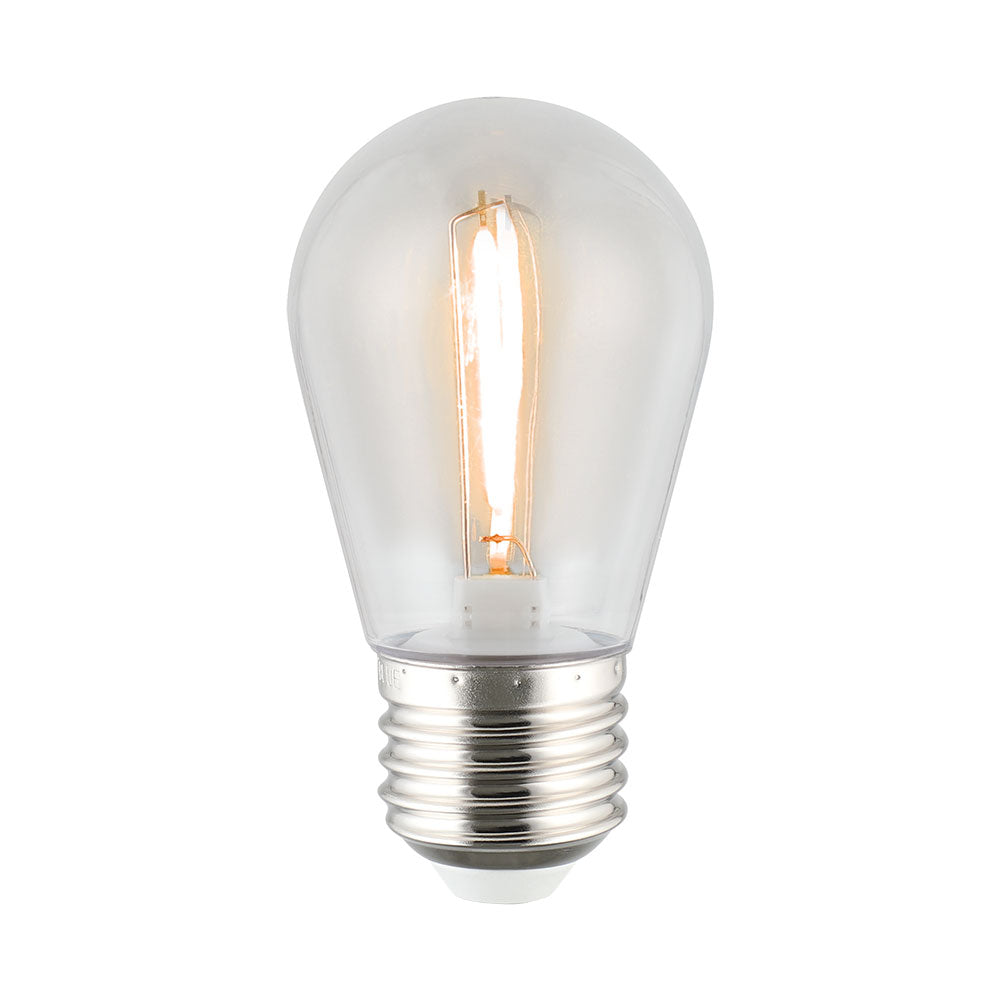 Shatterproof S14 12V DC LED 0.4W E27 Festoon Globe Warm White - 205404