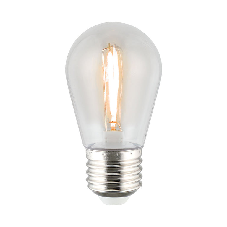 Shatterproof S14 12V DC LED 0.4W E27 Festoon Globe Warm White - 205404