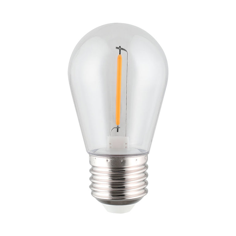 Shatterproof S14 12V DC LED 0.4W E27 Festoon Globe Warm White - 205404