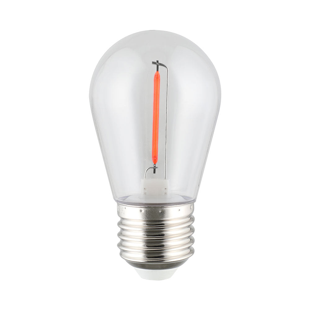 Shatterproof S14 12V DC LED 0.4W E27 Festoon Globe Red - 205405