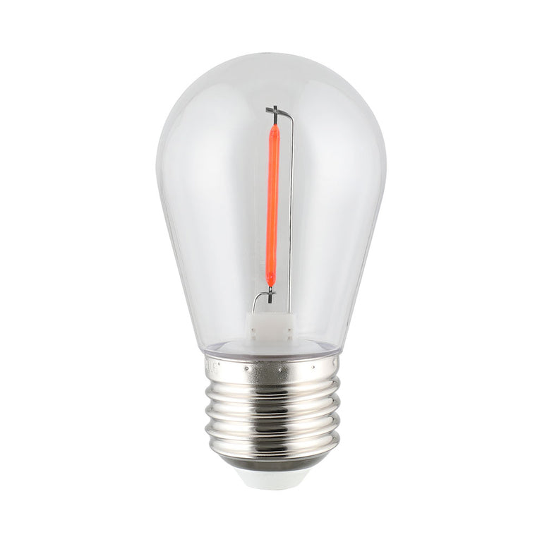 Shatterproof S14 12V DC LED 0.4W E27 Festoon Globe Red - 205405