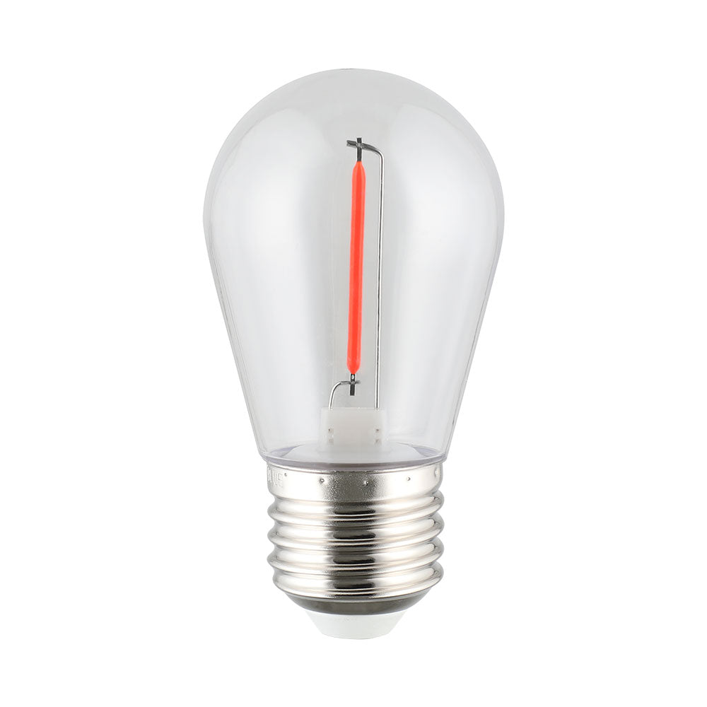 Shatterproof S14 12V DC LED 0.4W E27 Festoon Globe Pink - 205409