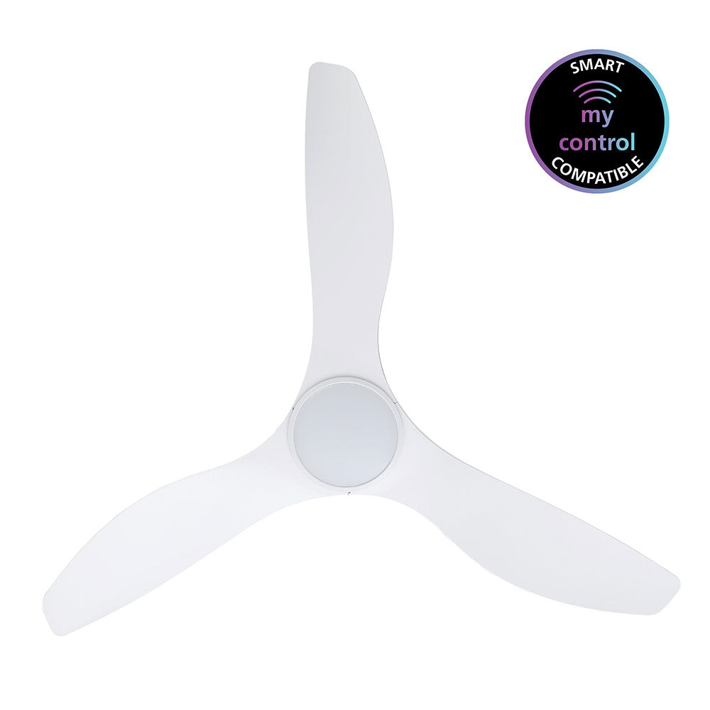 Surf 52" DC Ceiling Fan With 20W Dimmable LED Matt White / Tri-Colour - 20549901