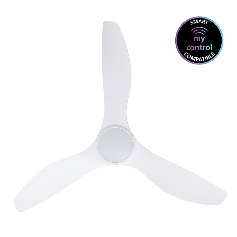 Surf 52" DC Ceiling Fan With 20W Dimmable LED Matt White / Tri-Colour - 20549901
