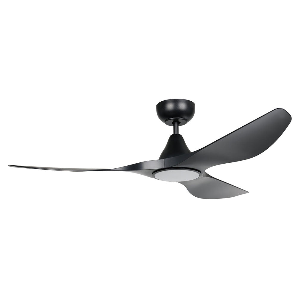 Surf 52" DC Ceiling Fan With 20W Dimmable LED Matt Black / Tri-Colour - 20549902