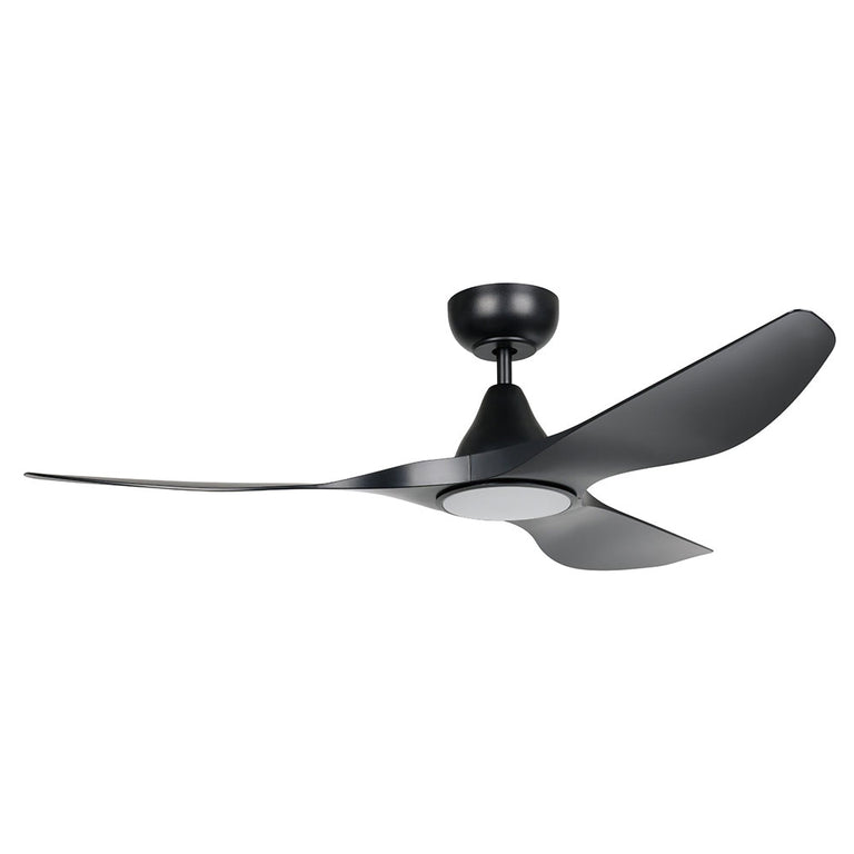 Surf 52" DC Ceiling Fan With 20W Dimmable LED Matt Black / Tri-Colour - 20549902