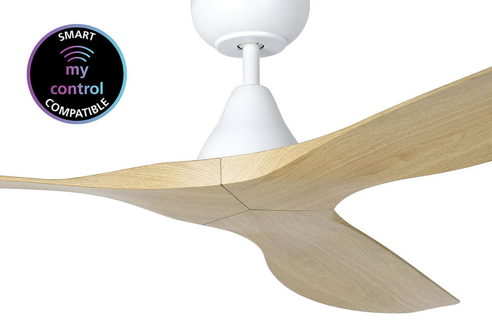 Surf 60" DC Ceiling Fan Matt White / Light Oak - 20550116