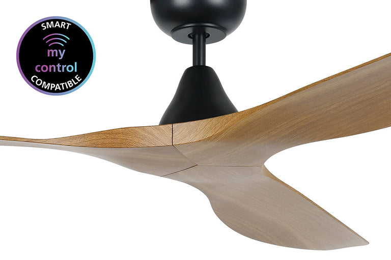 Surf 60" DC Ceiling Fan Matt Black / Burmese Teak - 20550117