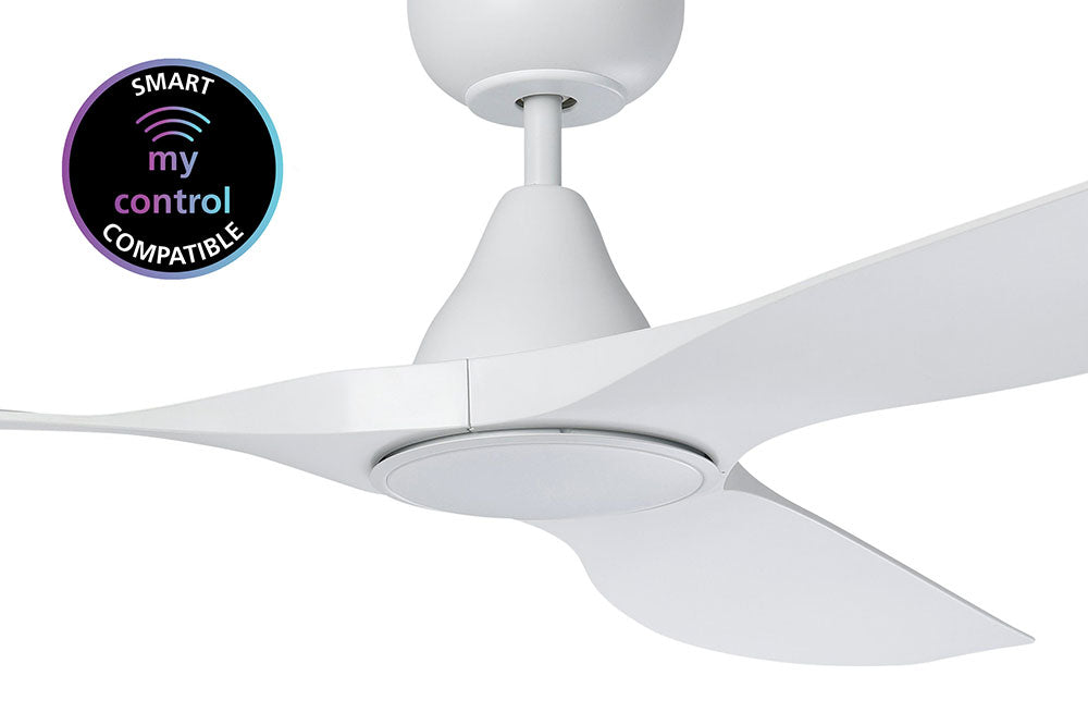 Surf 60" DC Ceiling Fan With 20W Dimmable LED Matt White / Tri-Colour - 20550201