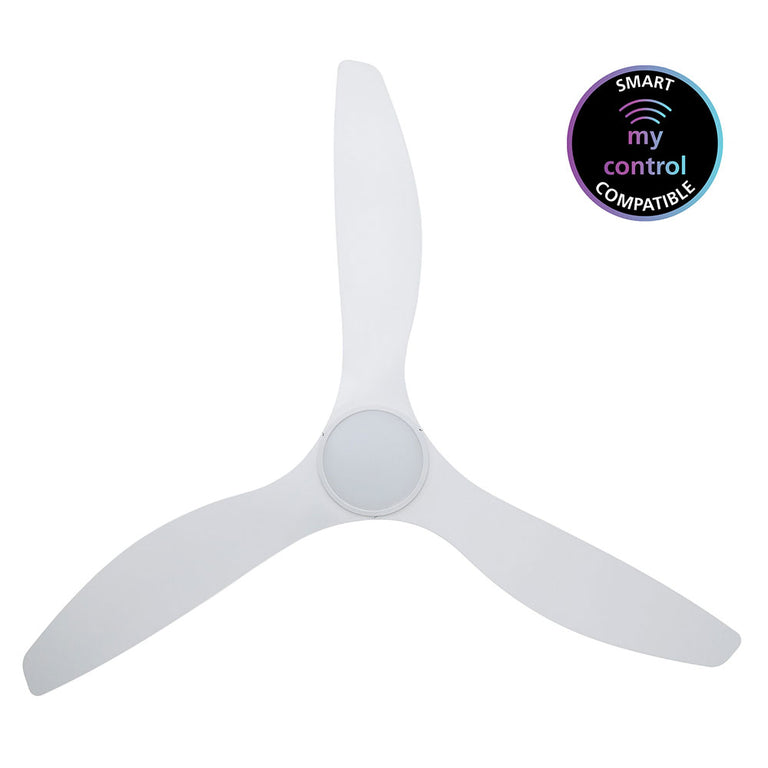 Surf 60" DC Ceiling Fan With 20W Dimmable LED Matt White / Tri-Colour - 20550201