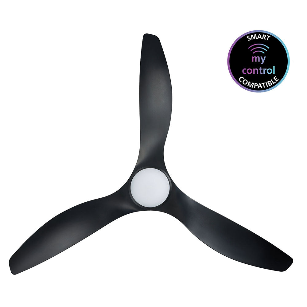 Surf 60" DC Ceiling Fan With 20W Dimmable LED Matt Black / Tri-Colour - 20550202