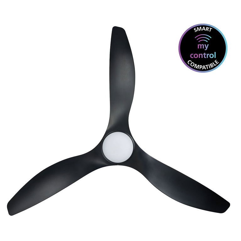 Surf 60" DC Ceiling Fan With 20W Dimmable LED Matt Black / Tri-Colour - 20550202
