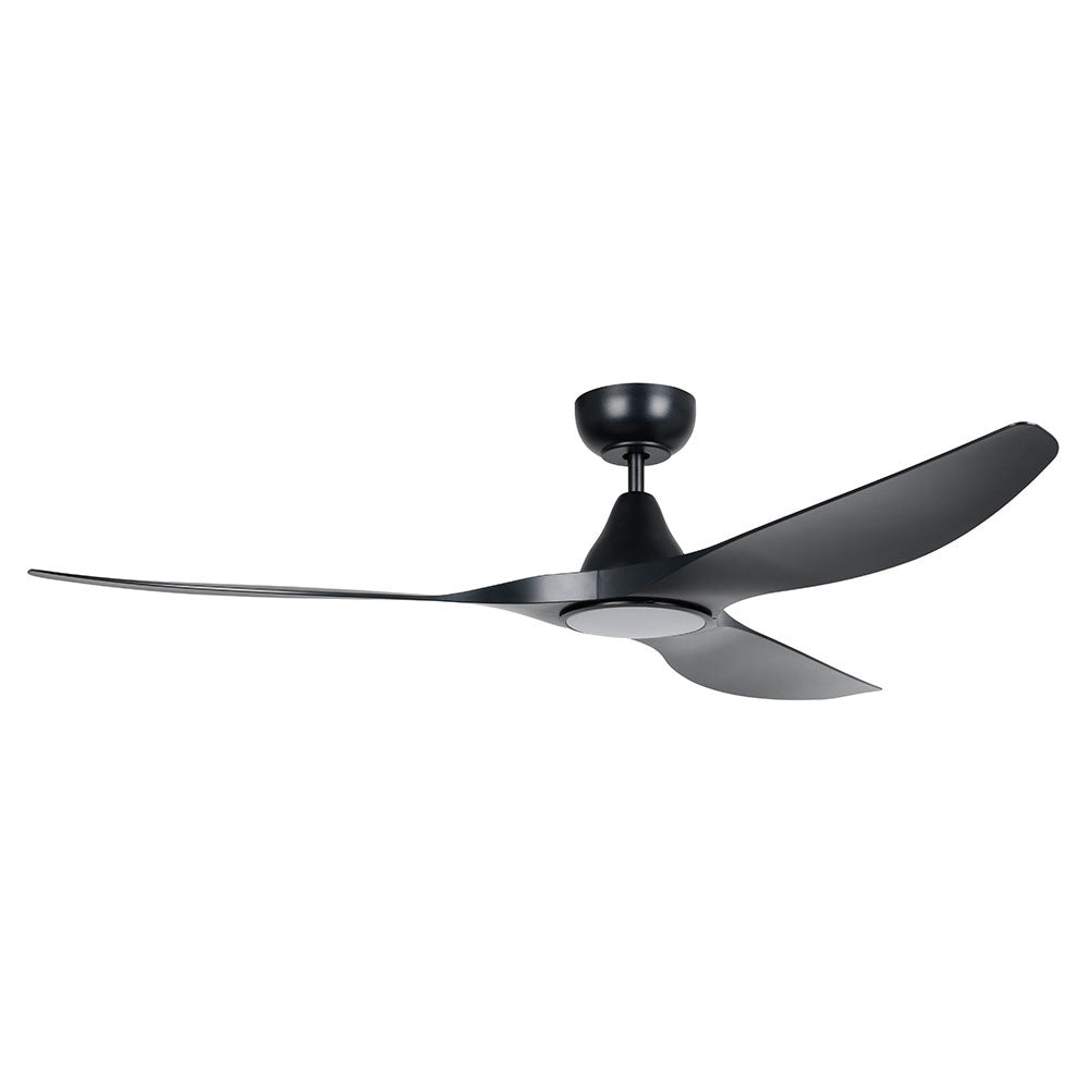 Surf 60" DC Ceiling Fan With 20W Dimmable LED Matt Black / Tri-Colour - 20550202