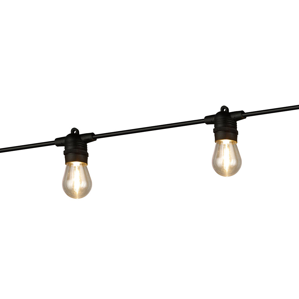 Solar Festoon 10 Light 12V LED Fixed Light Kit Black / Warm White IP65 - 205715N