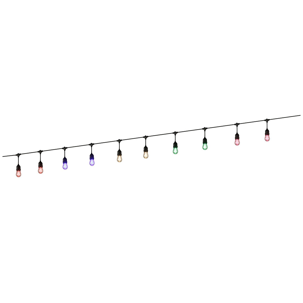 Solar Festoon 10 Light 12V LED Hanging Light Kit Black / Multicolour IP65 - 205717N