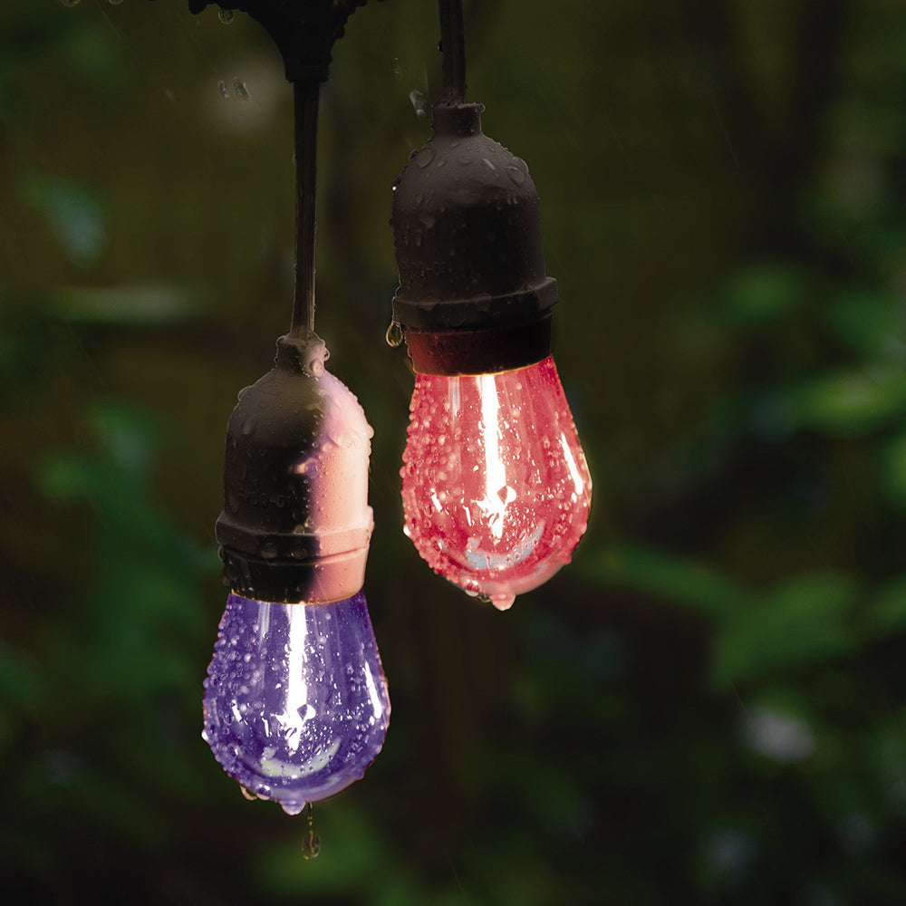 Solar Festoon 10 Light 12V LED Hanging Light Kit Black / Multicolour IP65 - 205717N