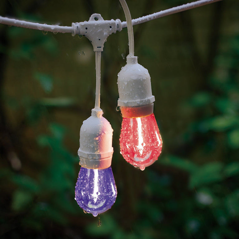Solar Festoon 10 Light 12V LED Hanging Light Kit White / Multicolour IP65 - 205718N