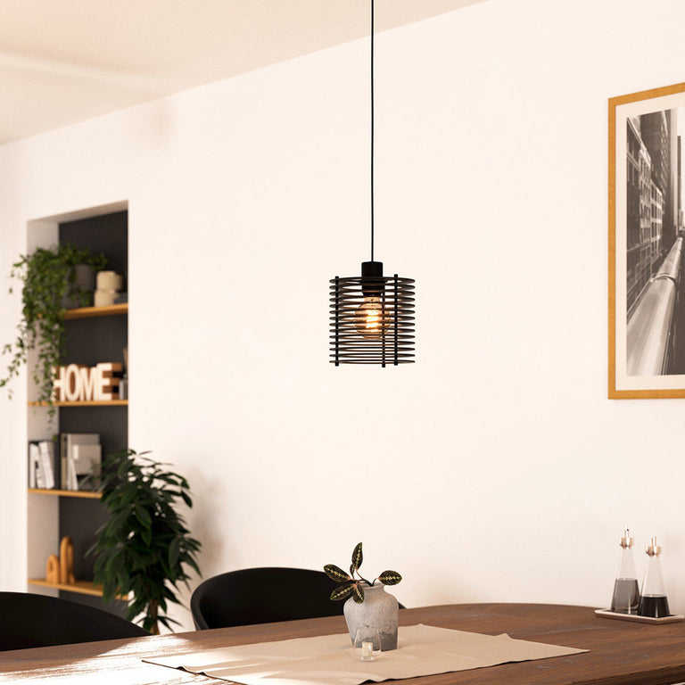 Segovia 1 Light Pendant Black - 206049