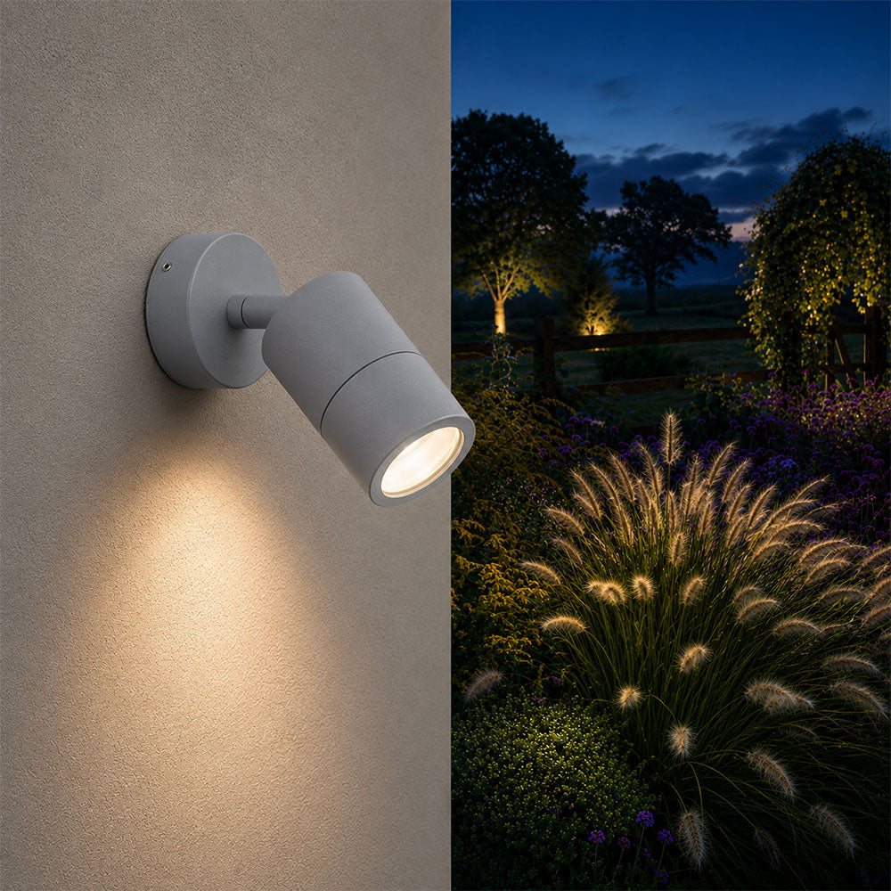 Fremantle 5W CCT 240V GU10 LED Adjustable Wall Light Silver Grey - 206145
