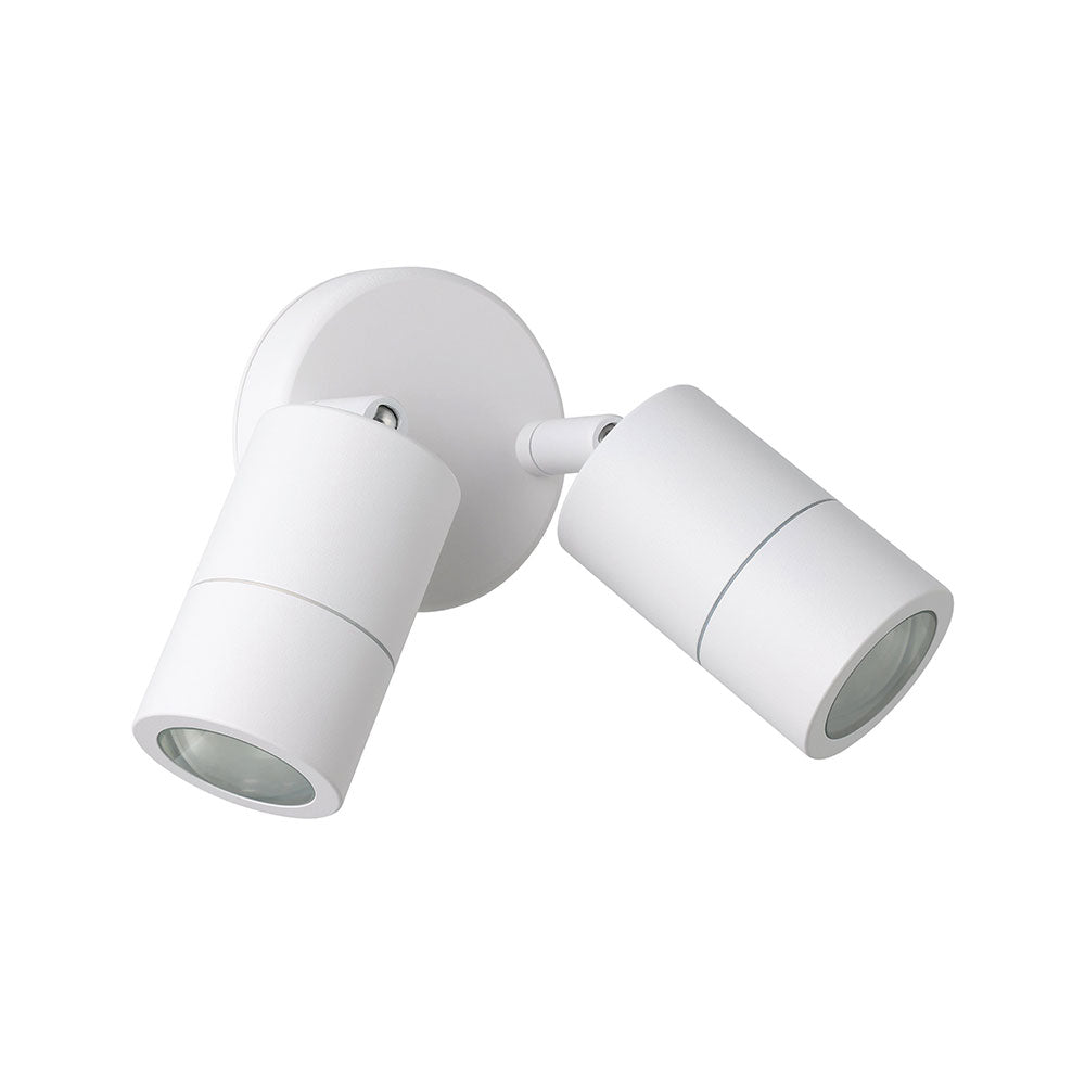 Fremantle 2 x 5W CCT 240V GU10 LED Double Adjustable Wall Light White - 206151