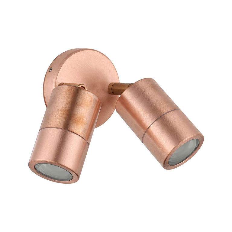 Fremantle 2 x 5W CCT 240V GU10 LED Double Adjustable Wall Light Copper - 206152