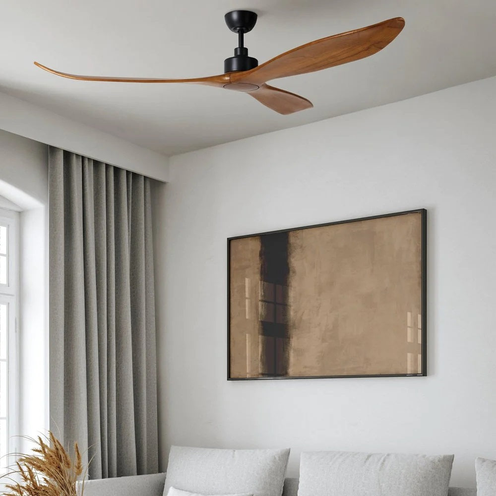 Currumbin 100" DC Ceiling Fan Black / Merbau - 20619428