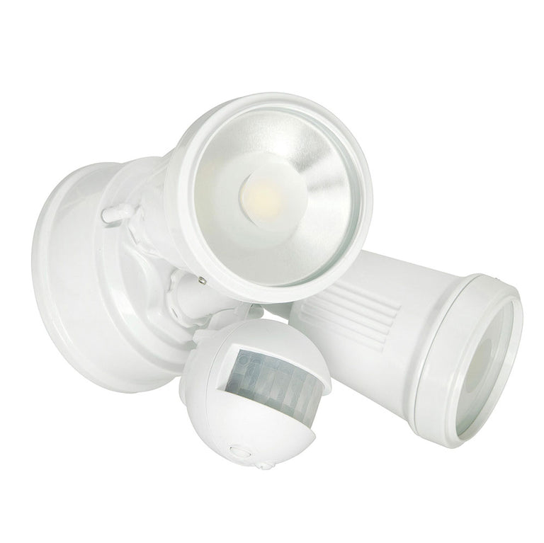 Hunter 22W Twin LED Spotlight with Sensor White / Tri-Colour - 20625/05