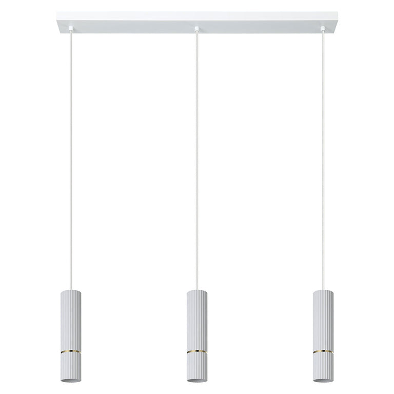 Caminia 3 Light GU10 Pendant White & Brass - 206687