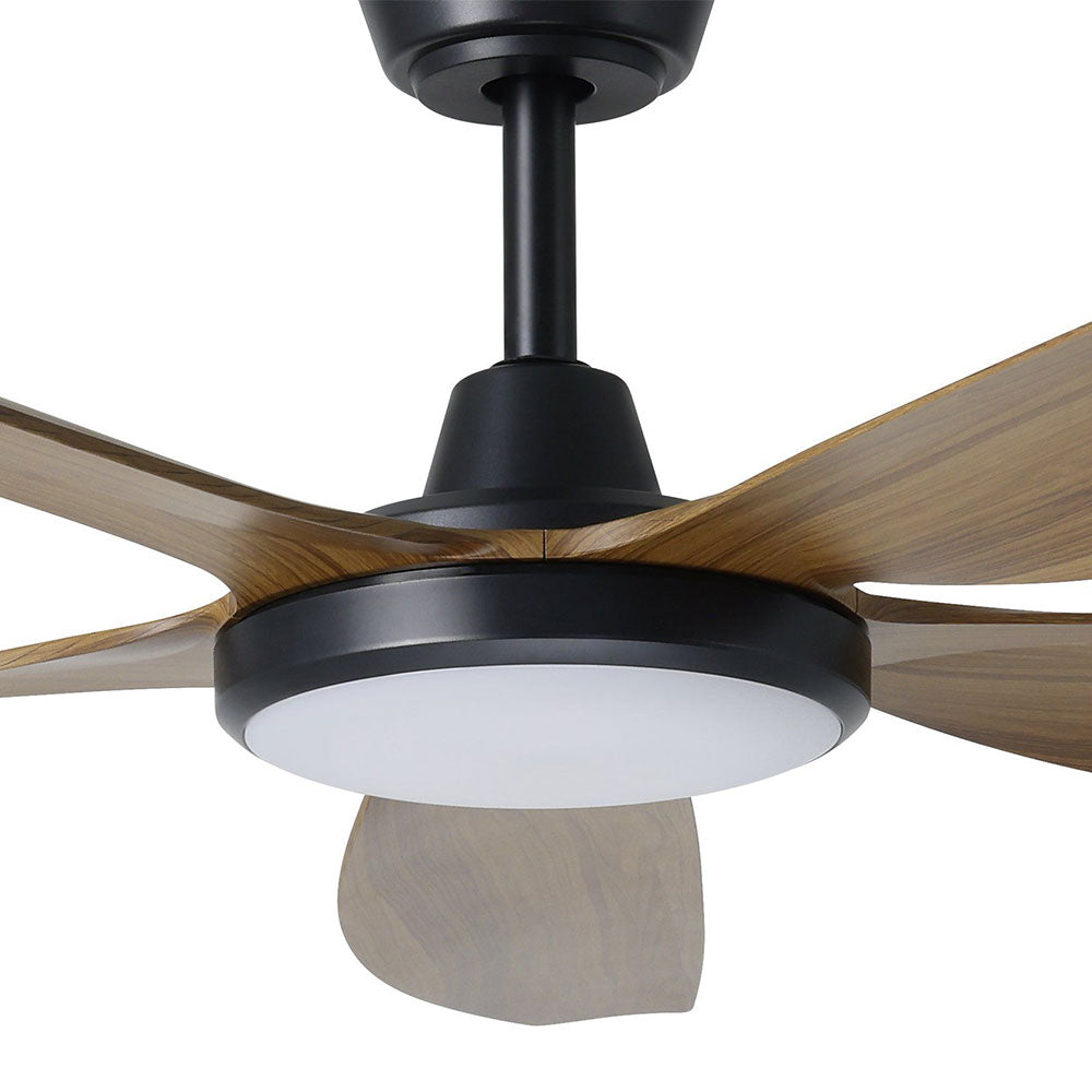 Miami 60" DC Ceiling Fan With 20W Dimmable LED Black / New Teak / Tri-Colour - 20796807
