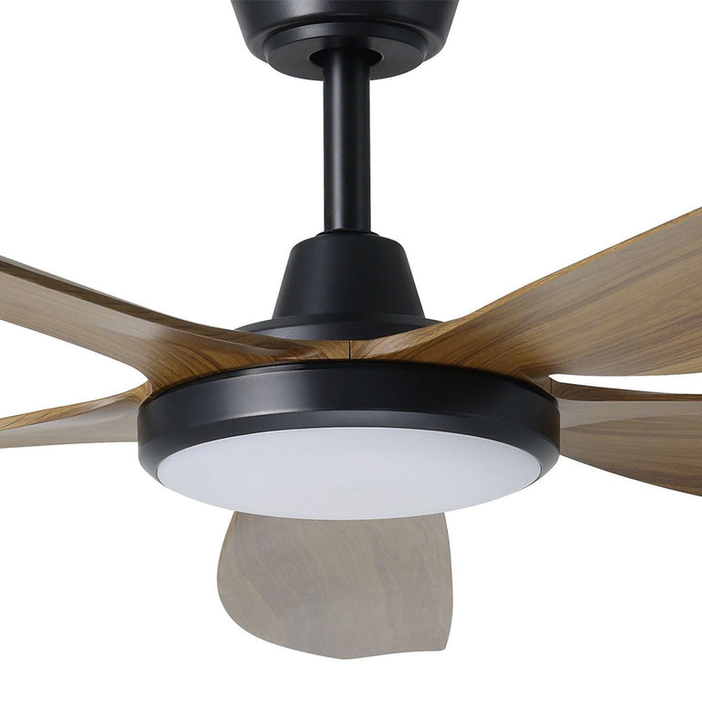 Miami 60" DC Ceiling Fan With 20W Dimmable LED Black / New Teak / Tri-Colour - 20796807