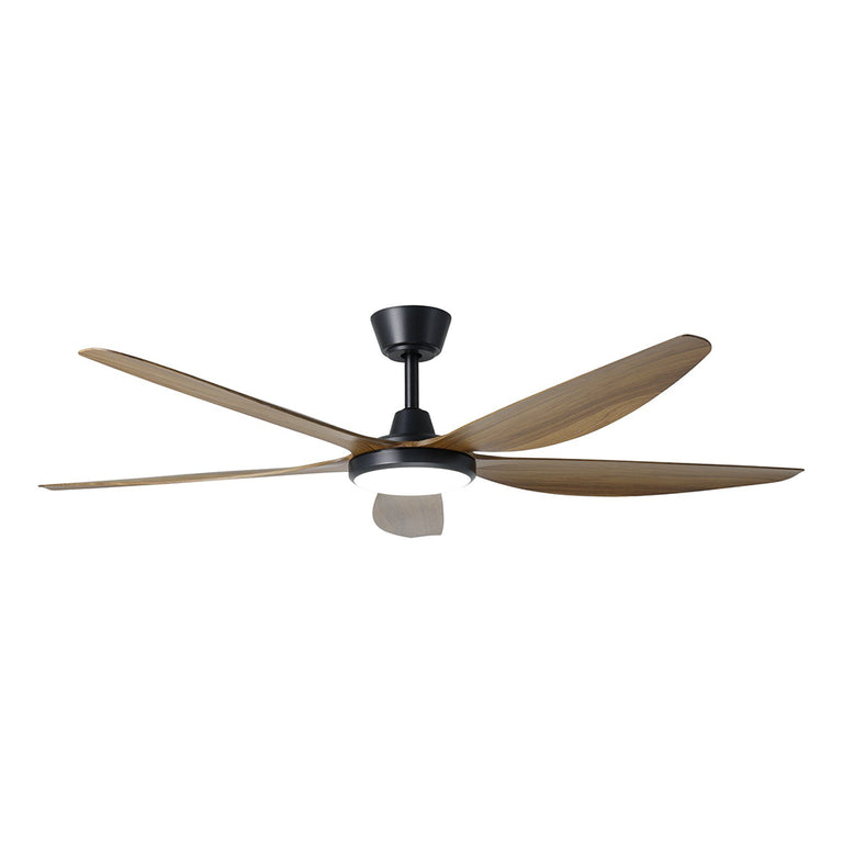 Miami 60" DC Ceiling Fan With 20W Dimmable LED Black / New Teak / Tri-Colour - 20796807