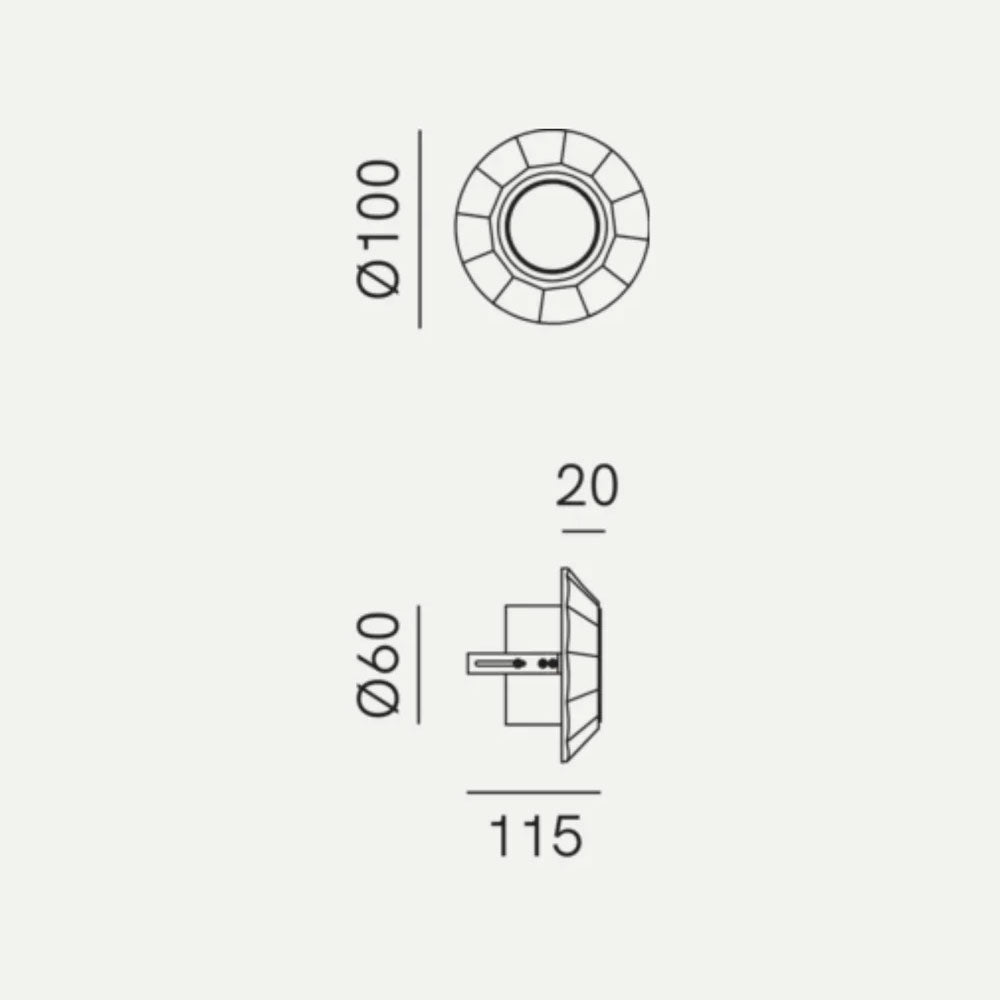 Mini Downlight Faceted Ceiling Light - 208.09.OO