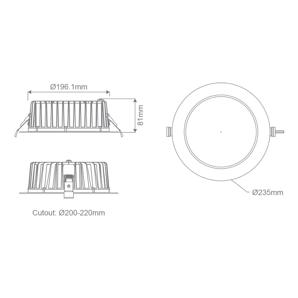 Neo-Pro 35W Dimmable Recessed LED Downlight White / Tri-Colour IP65 - 20920