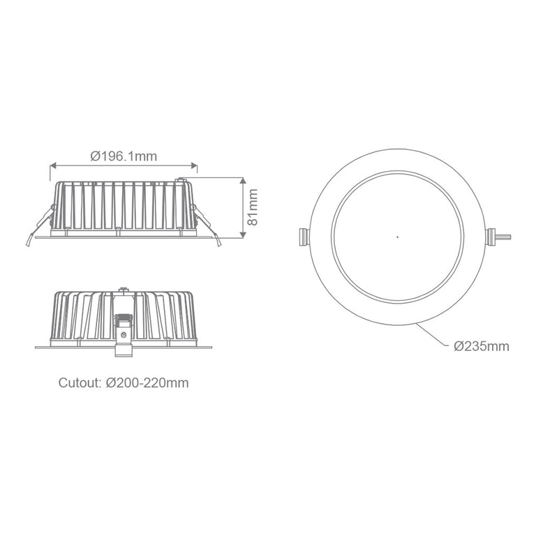 Neo-Pro 35W Dimmable Recessed LED Downlight White / Tri-Colour IP65 - 20920