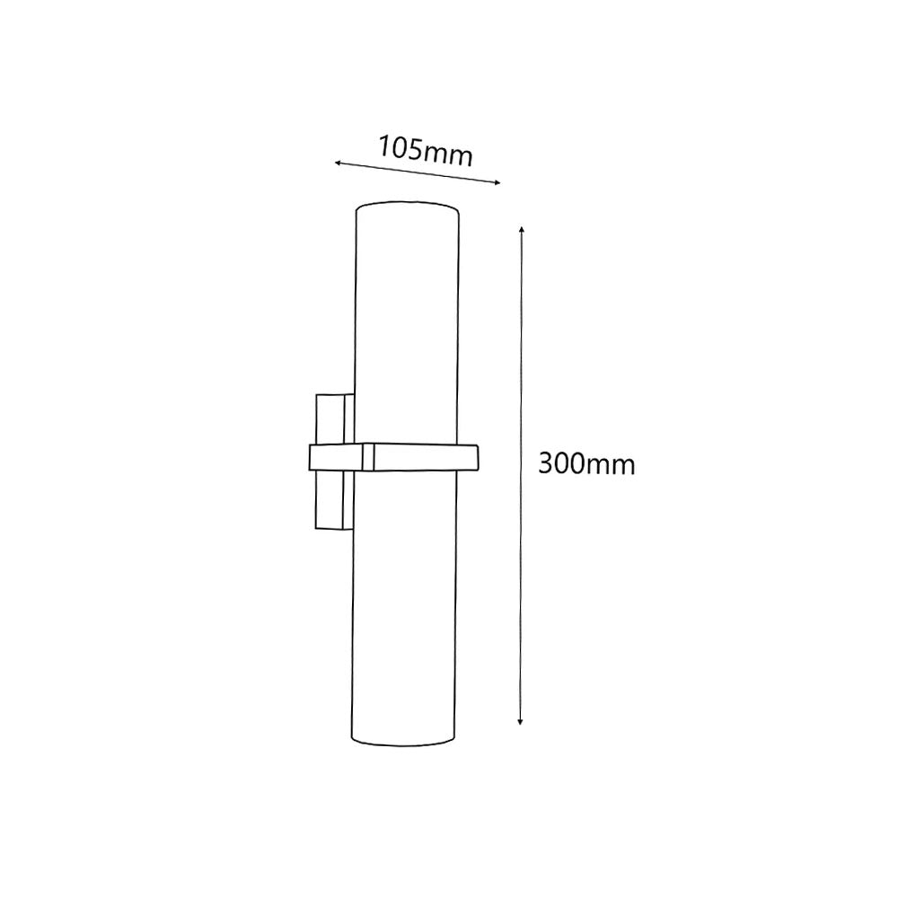 2 Light Up & Down Wall Pillar Light Black - 21191-BK