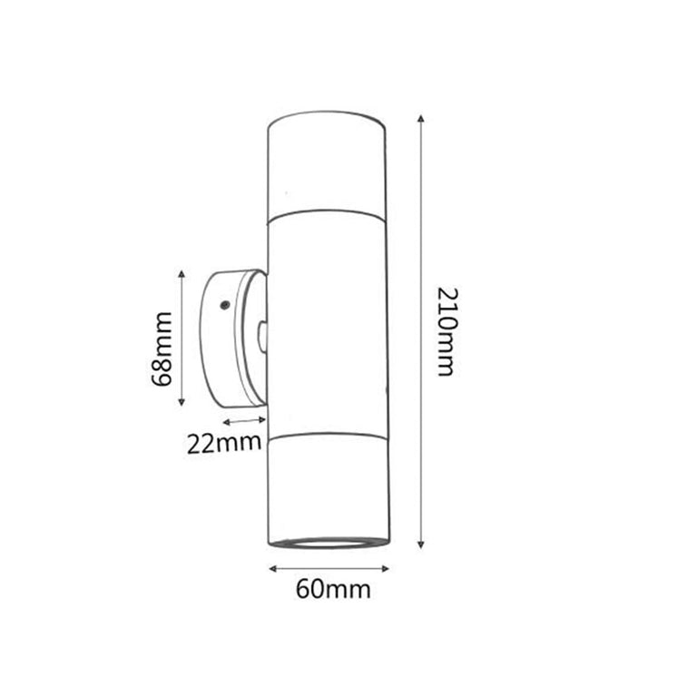 Nathasa 2 Up & Down Wall Pillar Light Titanium - 2122T