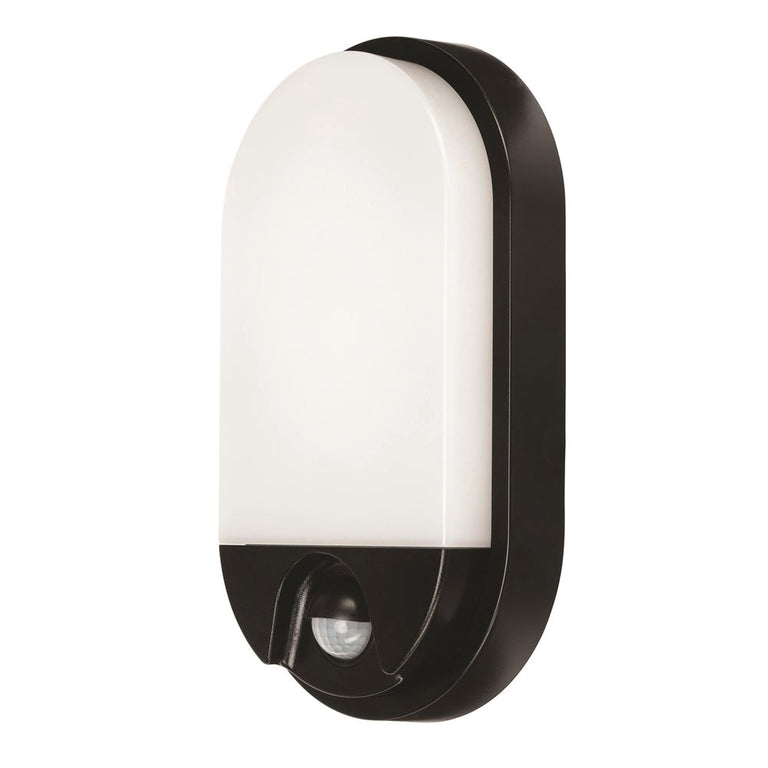 Barnet 10W LED Slimline Round Bunker With Sensor Black / Warm White - 21303/06