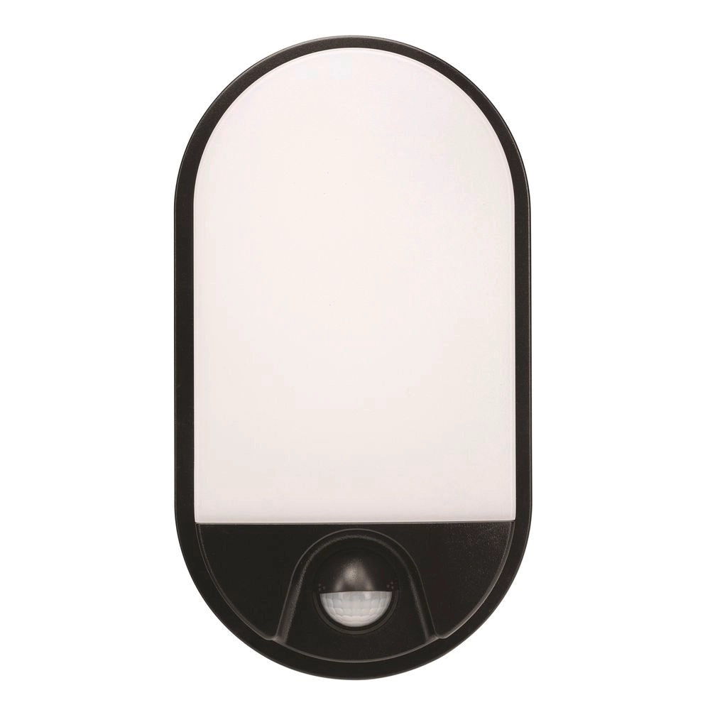 Barnet 10W LED Slimline Round Bunker With Sensor Black / Warm White - 21303/06