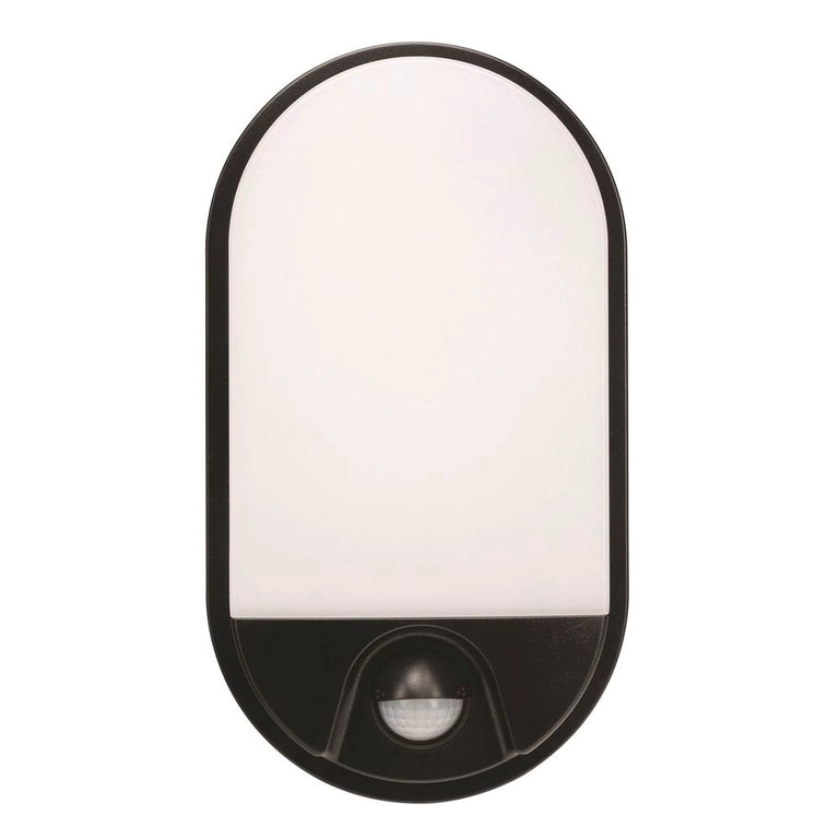 Barnet 10W LED Slimline Round Bunker With Sensor Black / Warm White - 21303/06