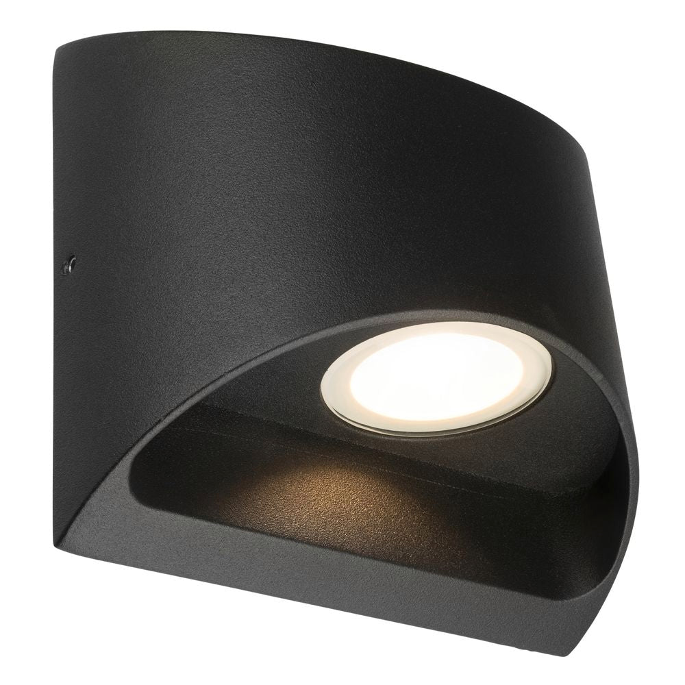 Binley 8W LED Up/Down Wall Light Matt Black / Warm White - 21304/06