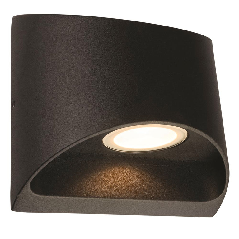 Binley 8W LED Up/Down Wall Light Matt Black / Warm White - 21304/06