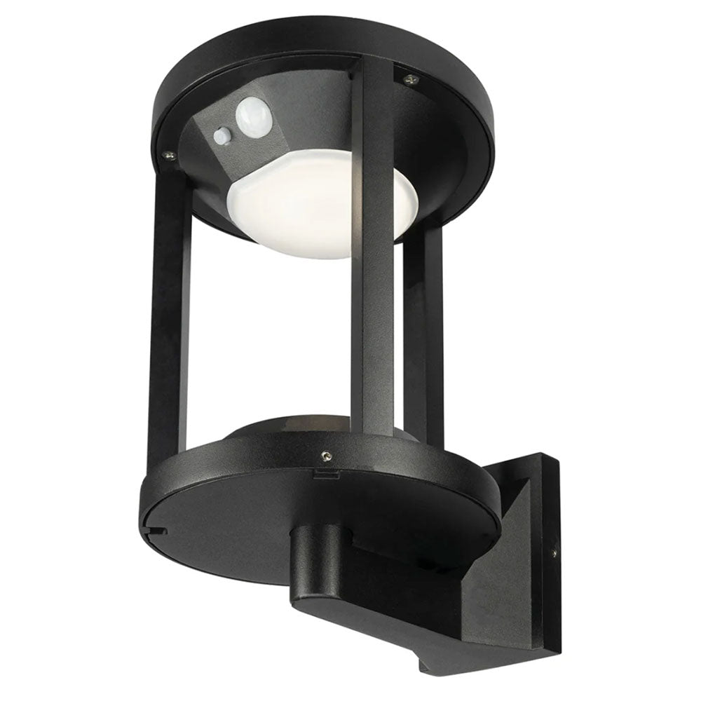 Victor Solar 2W LED Security Wall Light With Sensor Black / Cool White - 21338/06