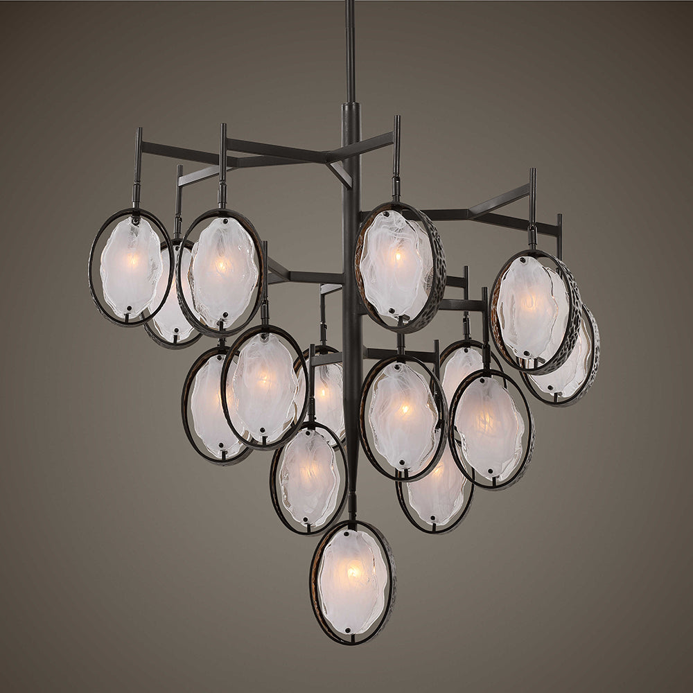 Maxin 15 Light Large Chandelier Hammered Bronze - 21344