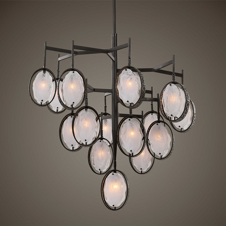 Maxin 15 Light Large Chandelier Hammered Bronze - 21344