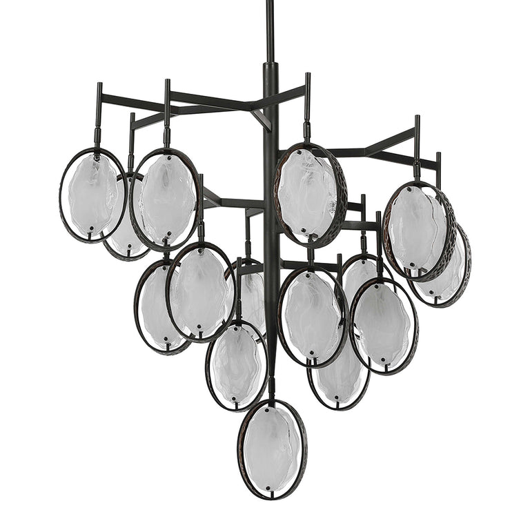 Maxin 15 Light Large Chandelier Hammered Bronze - 21344