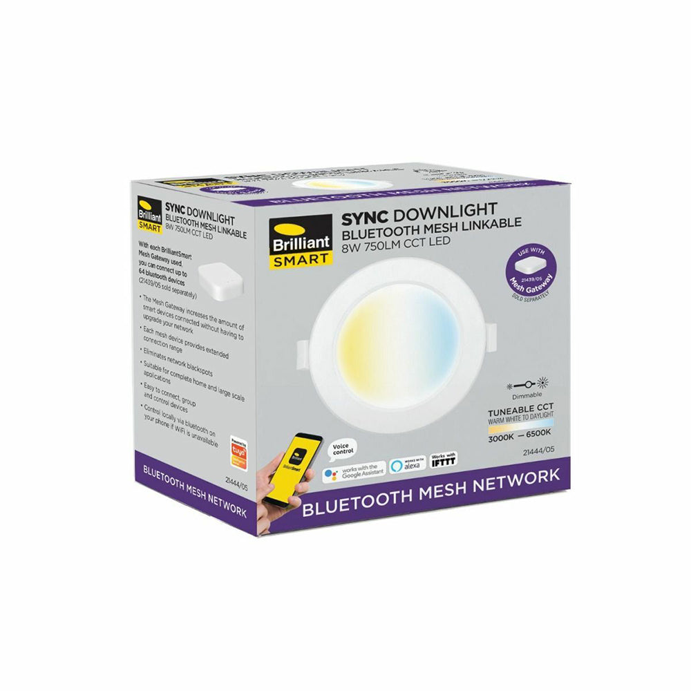 Smart 8W Bluetooth Mesh CCT LED Downlight - 21444/05