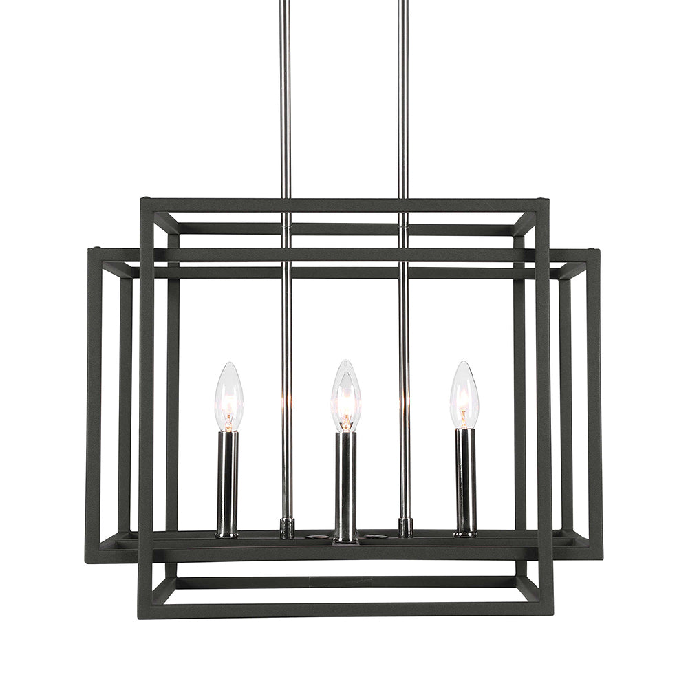 Quadrangle 4 Light Pendant Sand Black - 21528