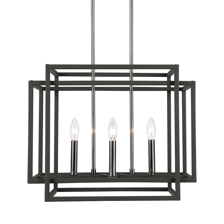 Quadrangle 4 Light Pendant Sand Black - 21528